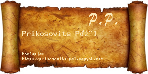 Prikosovits Pál névjegykártya